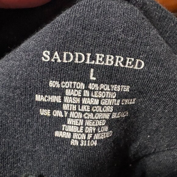 Saddlebred Men’s Long Sleeve Henley Shirt Size L – Dark Green Cotton Blend - Picture 4 of 4